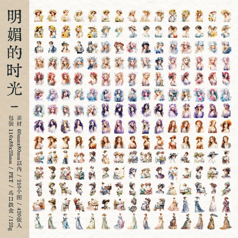 420 Pcs Vintage People Stickers MMSG
