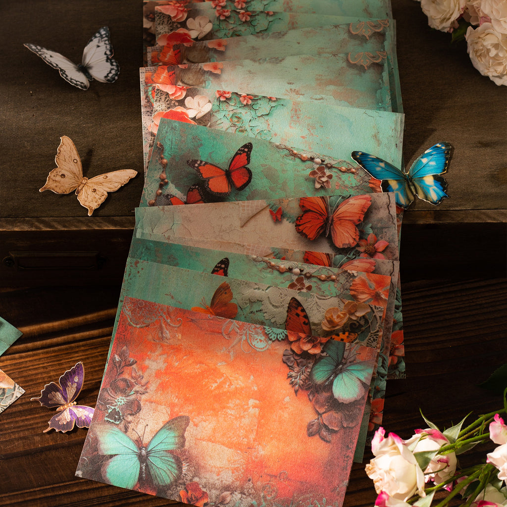 30 Pcs Butterfly Themed Background Paper CDXS