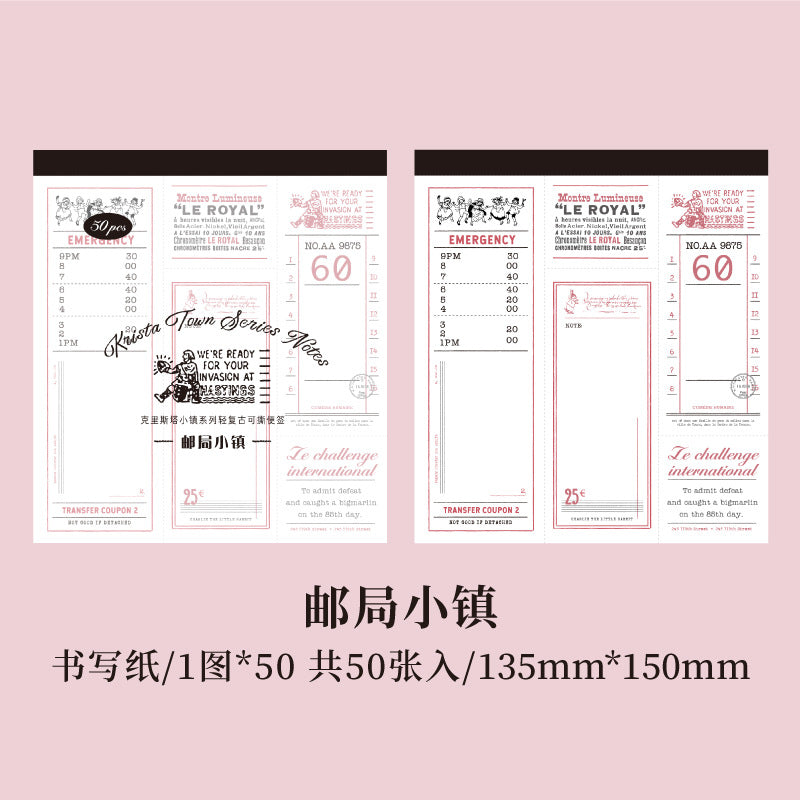 50 Pcs Vintage Notepad Paper KLSTXZ
