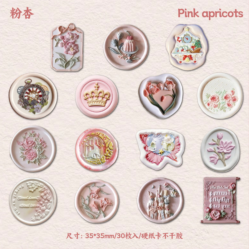 30 Pcs Wax Seal Cardstock Stickers HQSJ