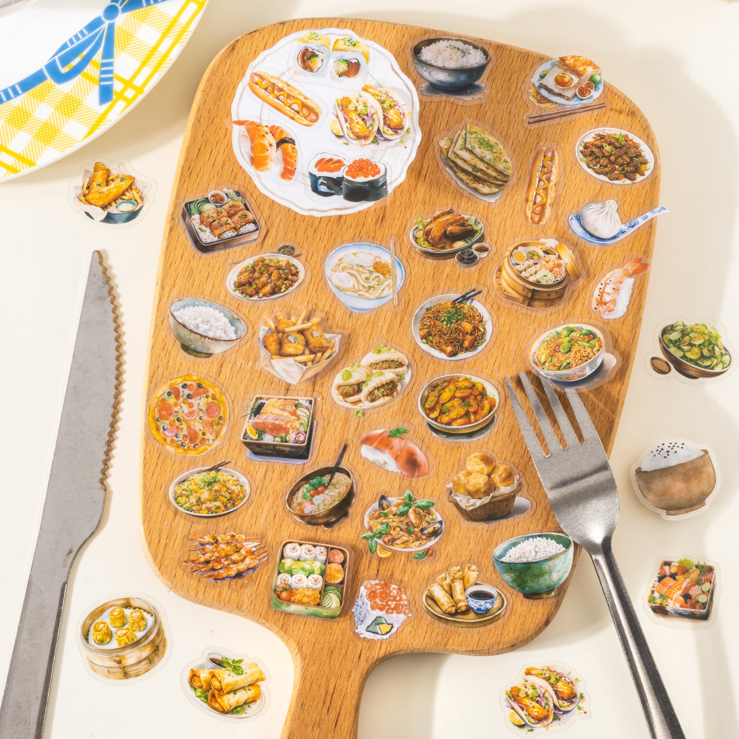 20 Pcs Food Dinner PET Stickers JRJY