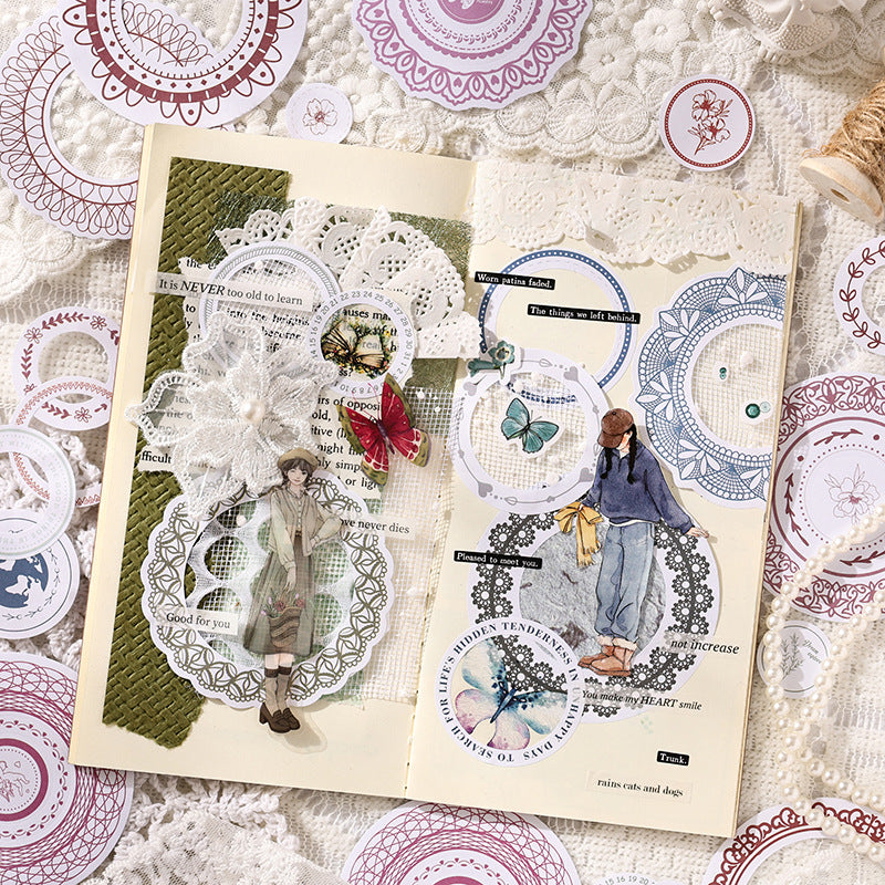 20 Pcs Round Lace Stickers HYLS