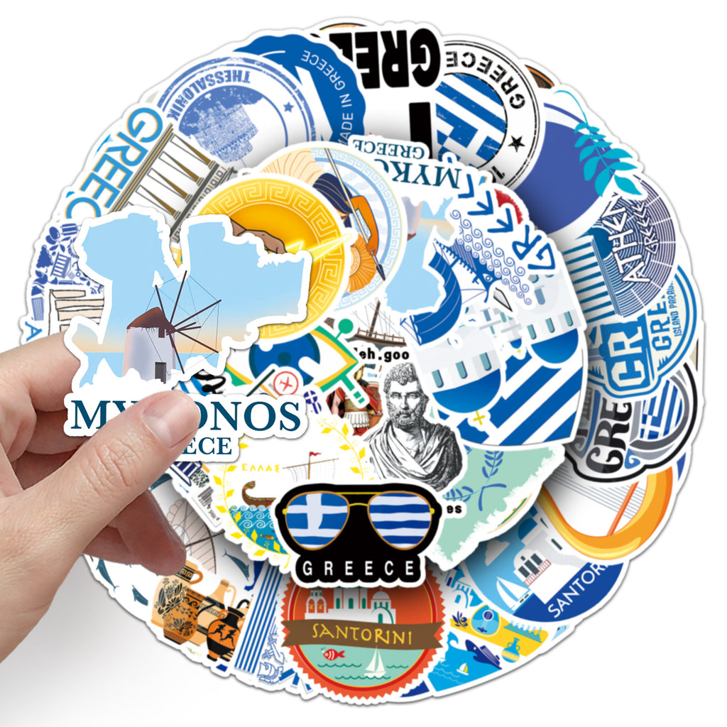 50Pcs Greece Travel Vinyl Stickers TRV14