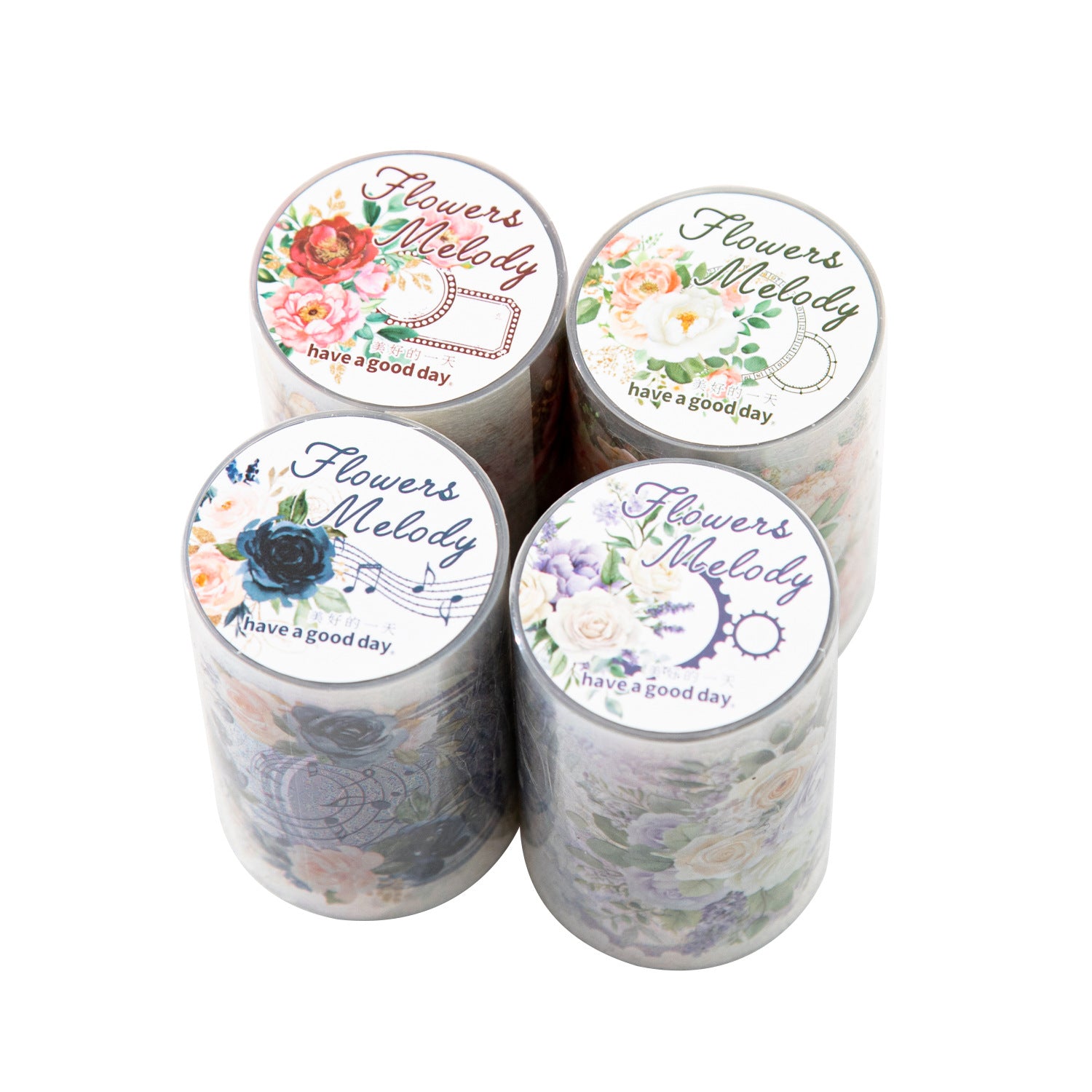 1 Roll Flowers PET Stickers Tape HKXL