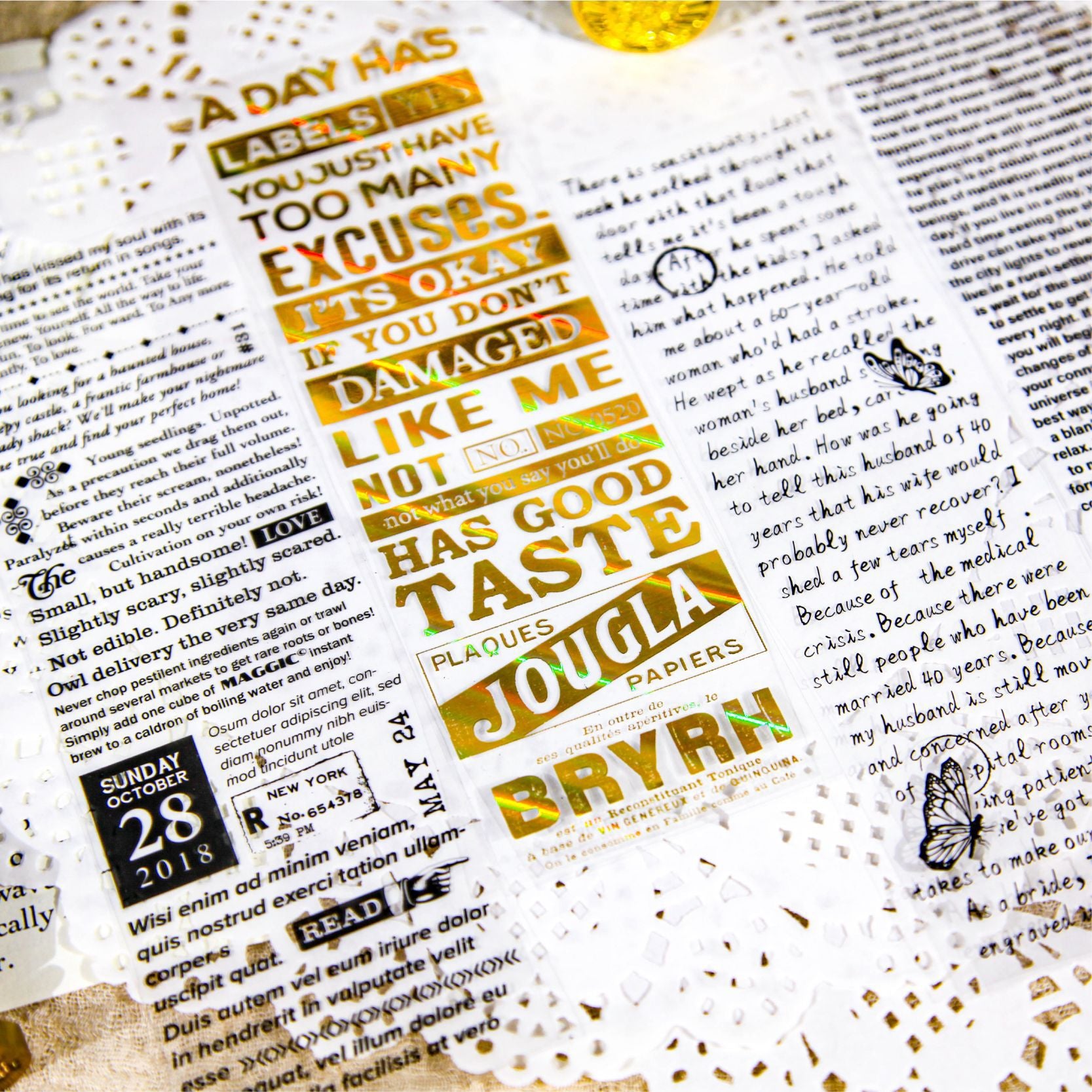 3 Pcs Quote Word PET Stickers YWXL