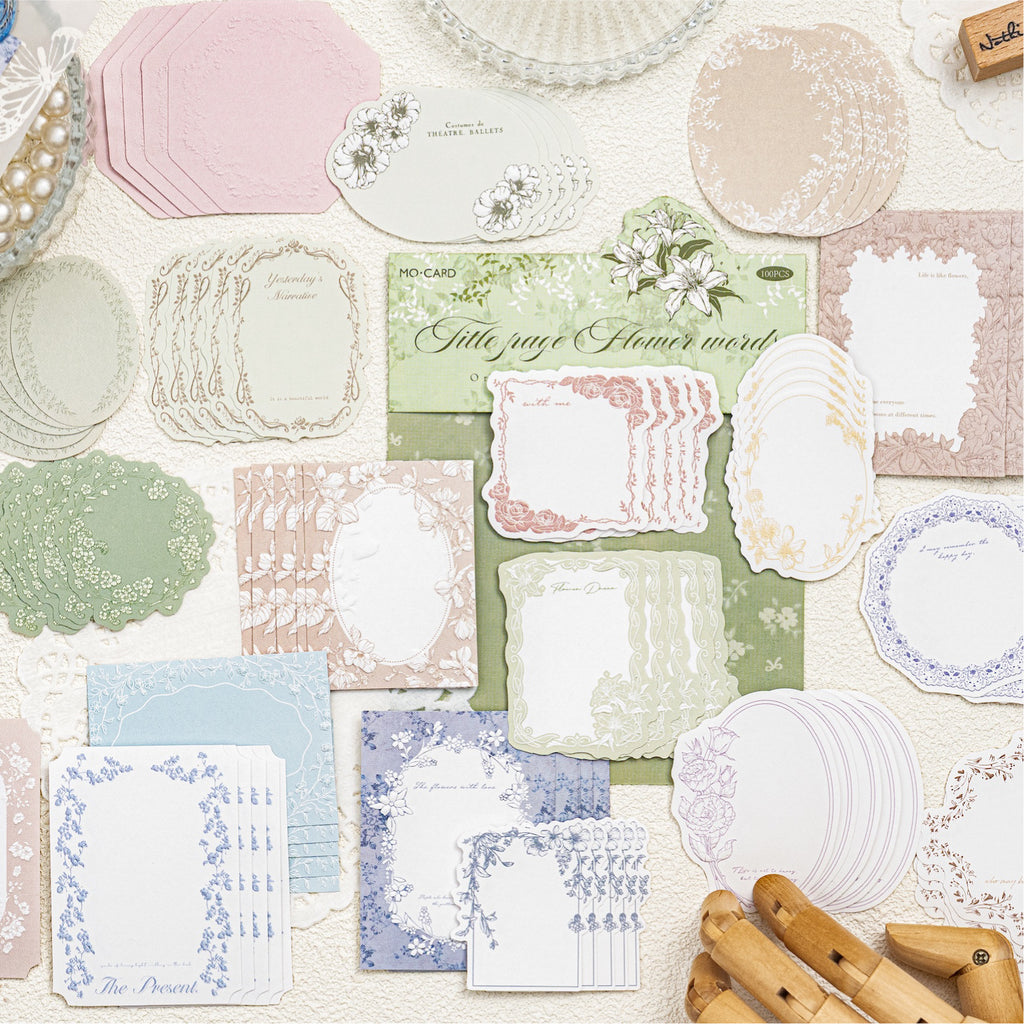 100 Pcs Vintage Notepad Paper WFJS