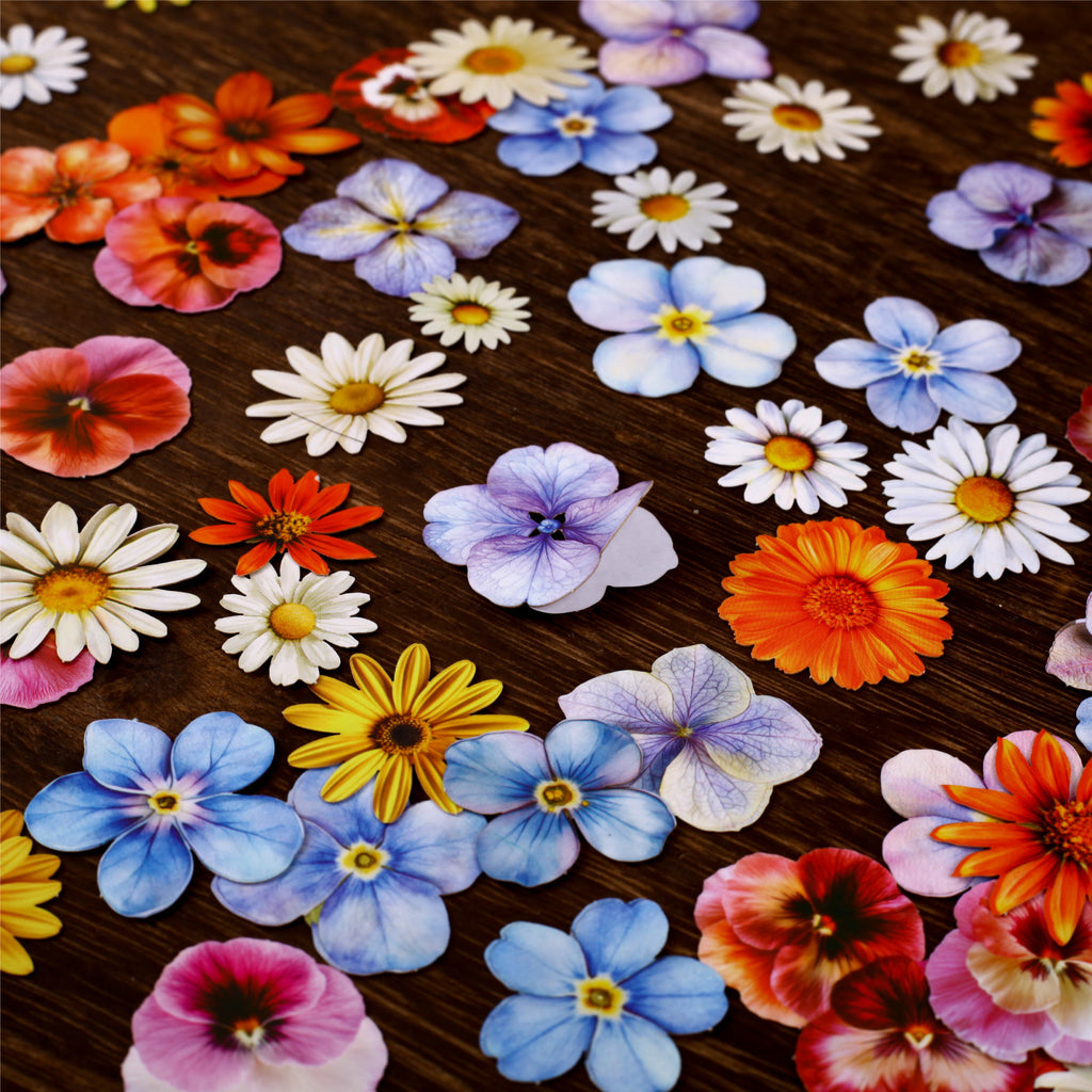 25 Pcs Flower Cardstock Stickers DDXL