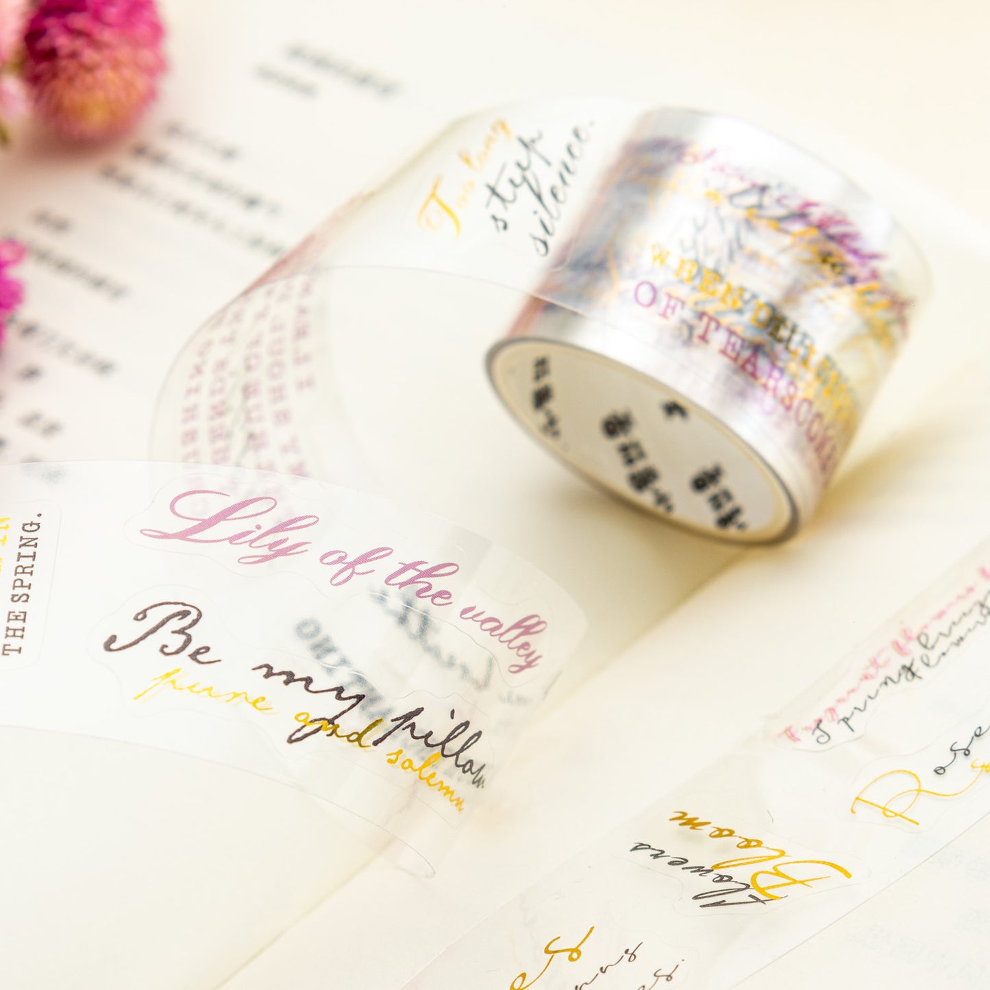 1 Roll Diecut Word Sentence PET Stickers Tape SXHQ