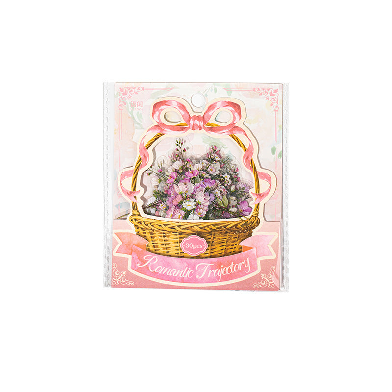 30 Pcs Flower PET Stickers HJSG