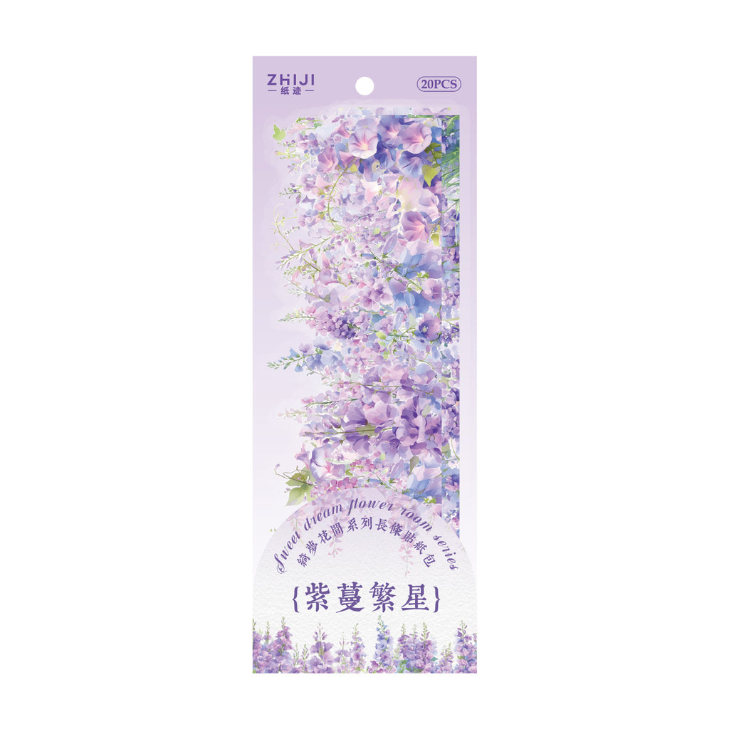 10 Pcs Flower Vine PET Stickers QMHJ