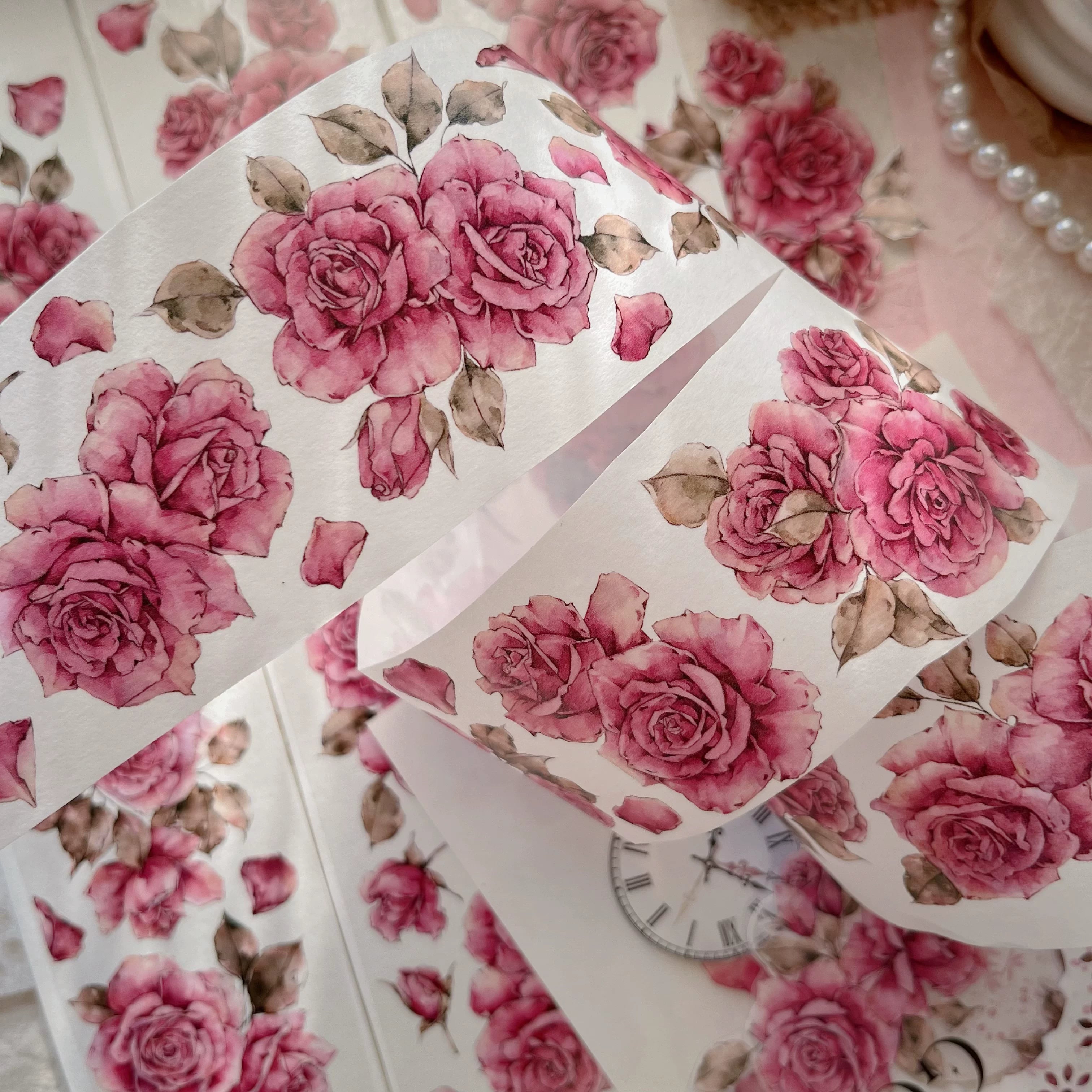 Floral Decorative Tape Rolls- Roseate Visage
