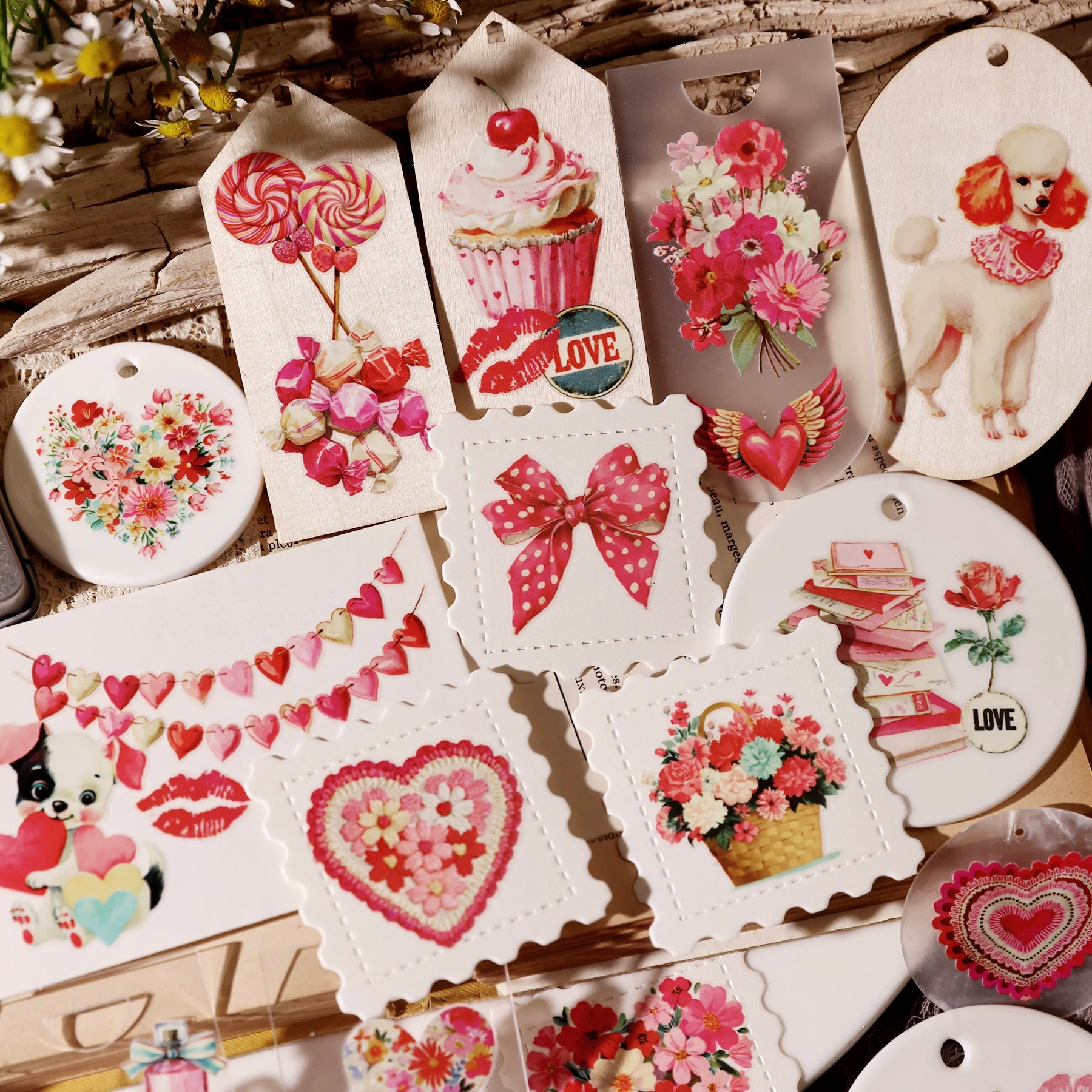 2 Sheets Waterproof Rub on Stickers - Couples Love