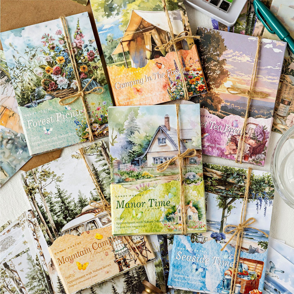 30 Sheests Camping Picnic Scrapbook Paper FYZR