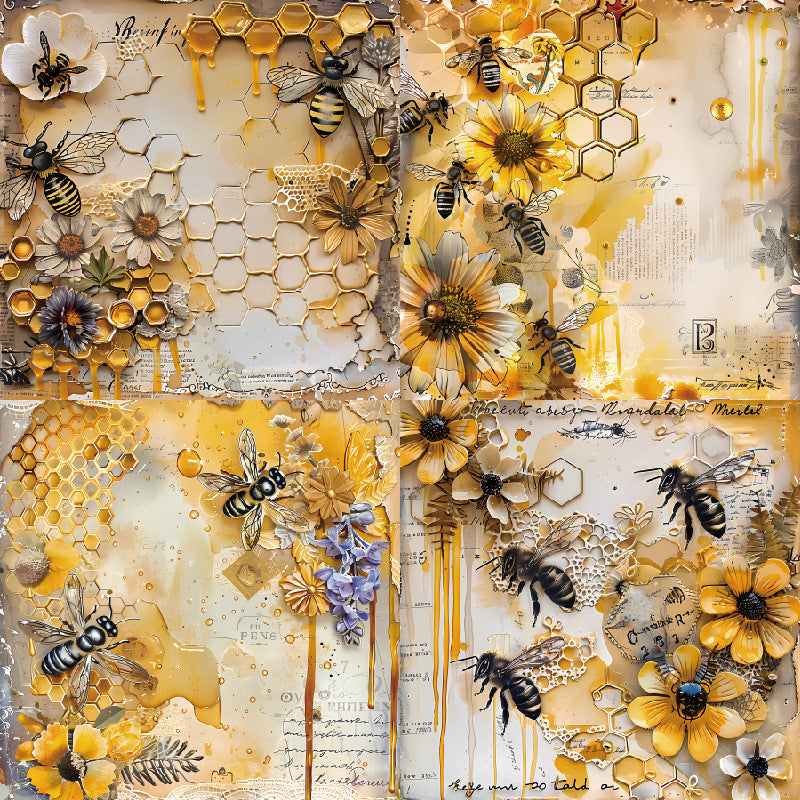 6 inch Honey FLower Scrapbook Paper Pad SKP503