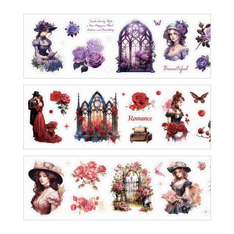 1 Roll Vintage Lady PET Stickers Tape GSLM
