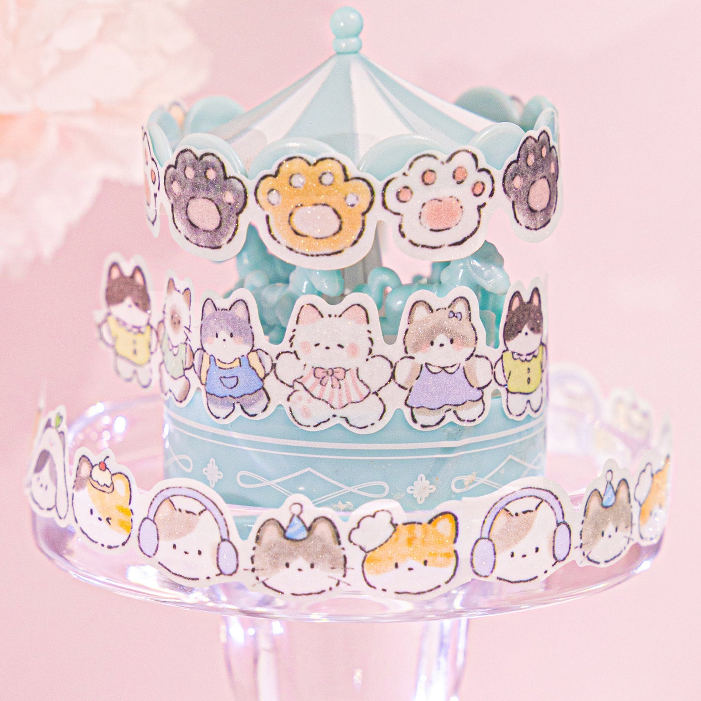 1 Roll Cute Cat Washi Stickers Tape MMND