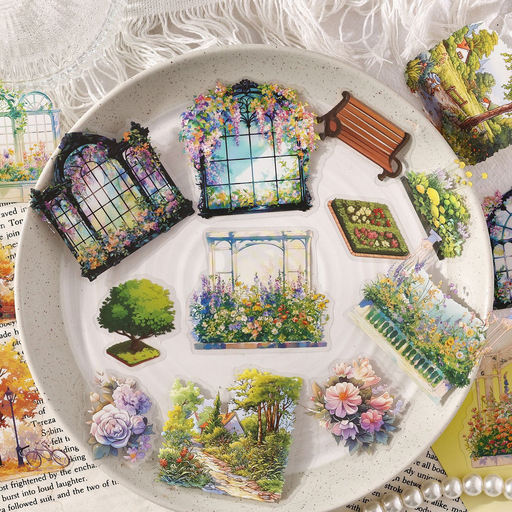 17 Pcs Garden Landscape PET Stickers YHYSJ
