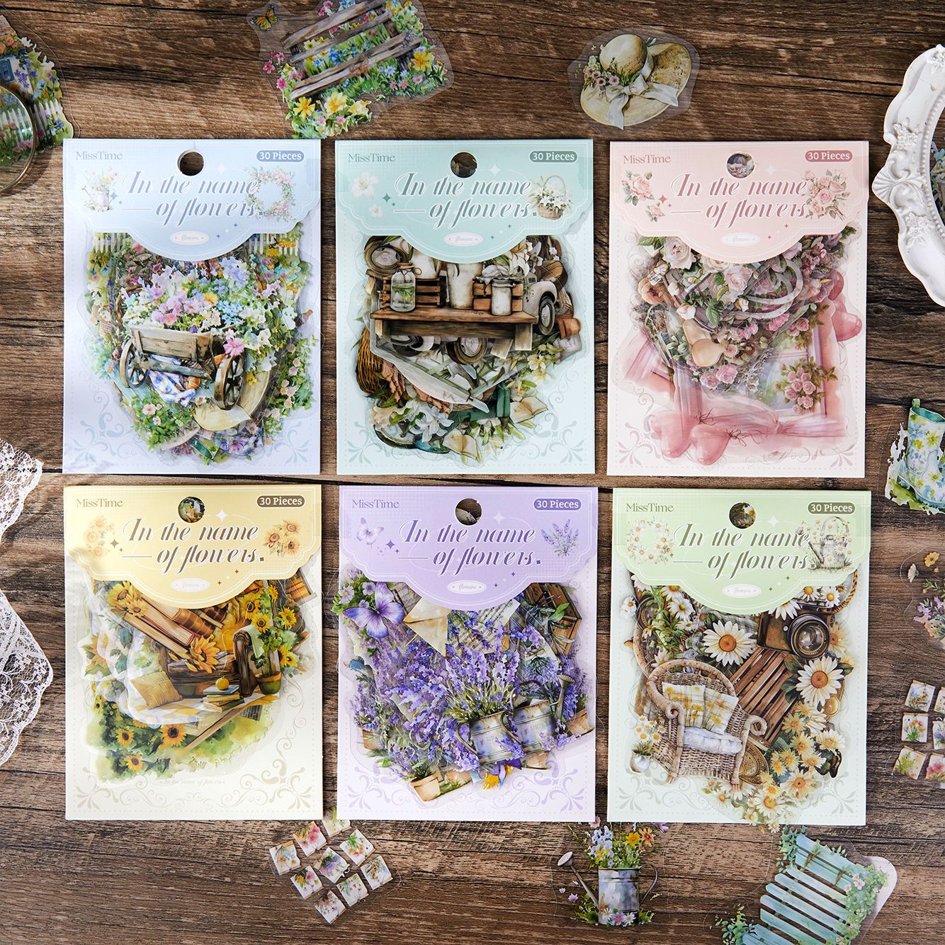 30 Pcs Garden Theme PET Stickers HHZJ