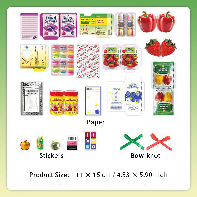 24 Pcs Creative Junk Journal Paper and Stickers Kit JMBGZ