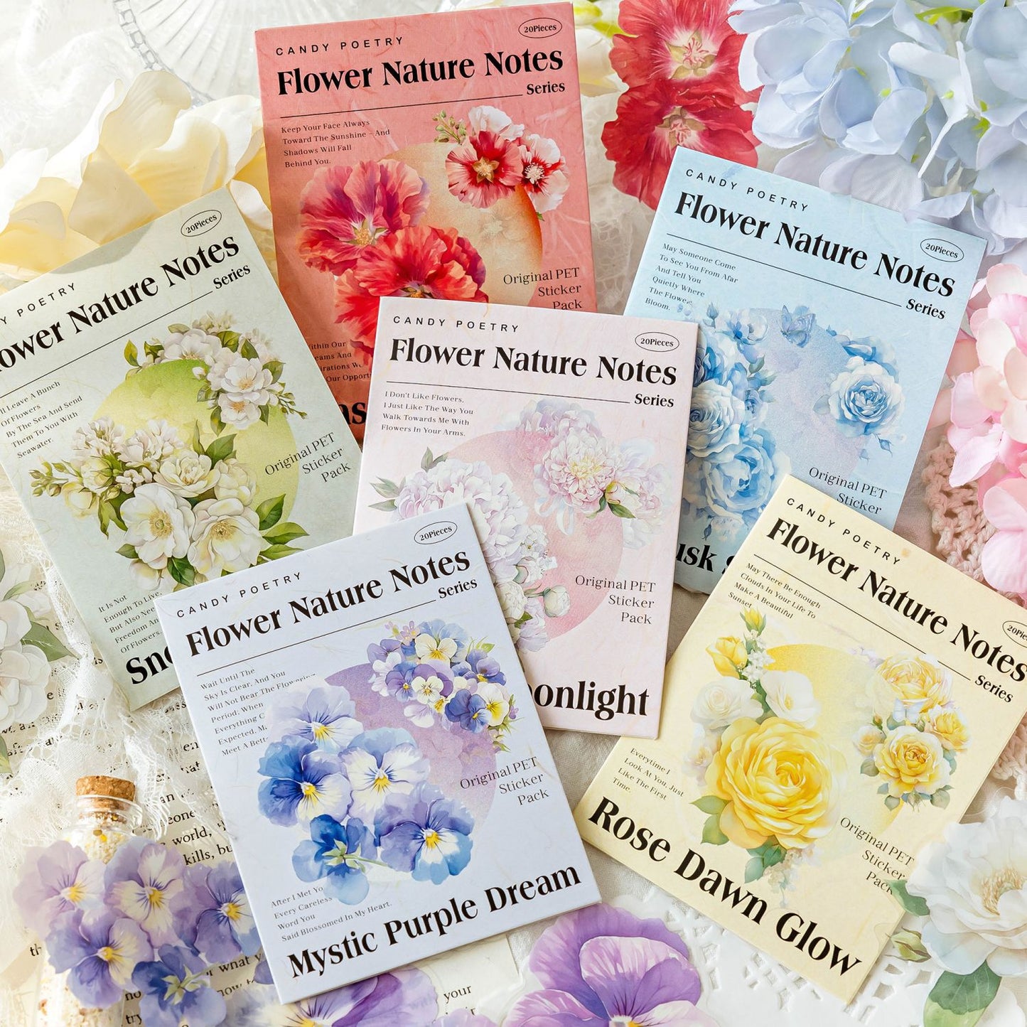 20 Pcs Flower PET Stickers HHZRSZ