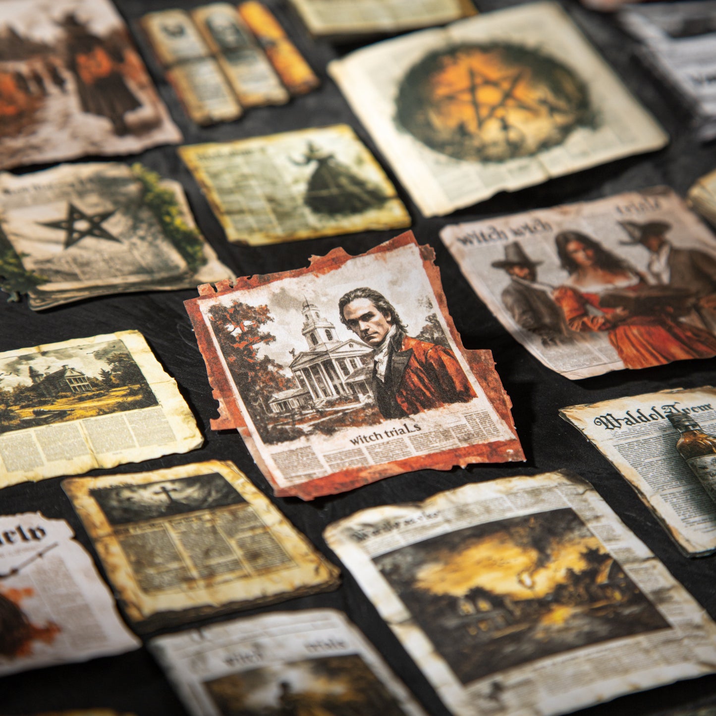 20 Pcs Dark Magic Newspaper Stickers MBBK