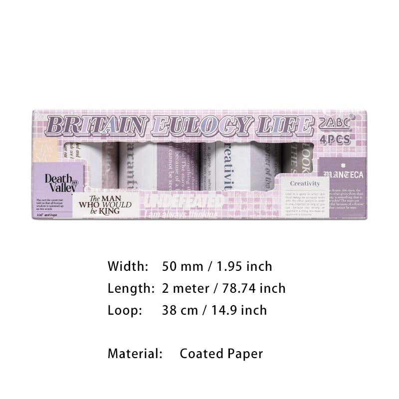 4 Rolls Words Quote Tape Set QYHY