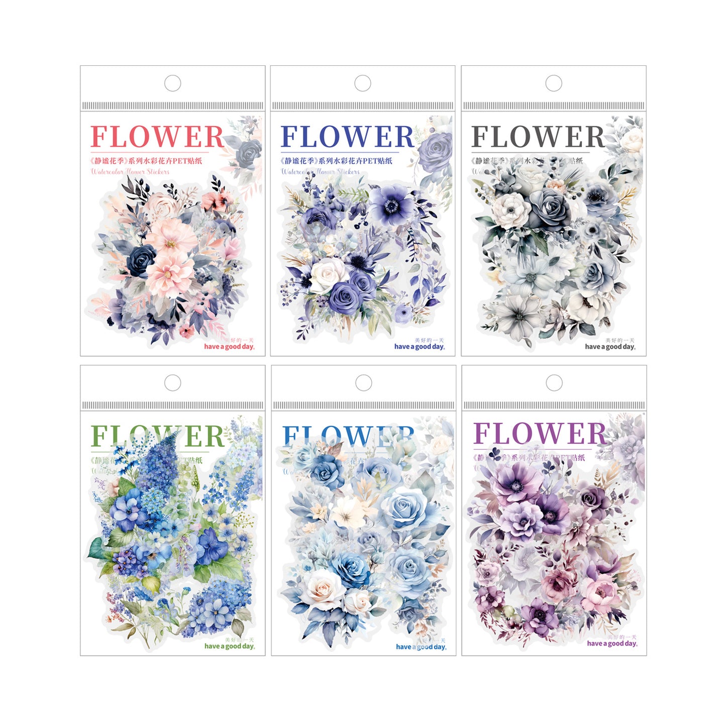 20 Pcs Flower PET Stickers JMHJ