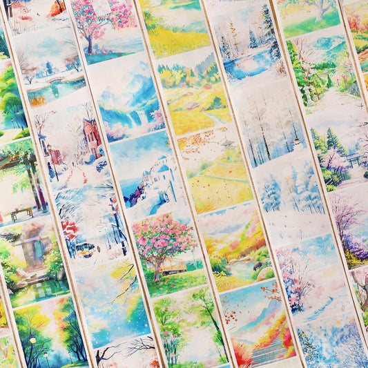 4 Rolls Seasonal Landscape Washi Tapes Set SJLC