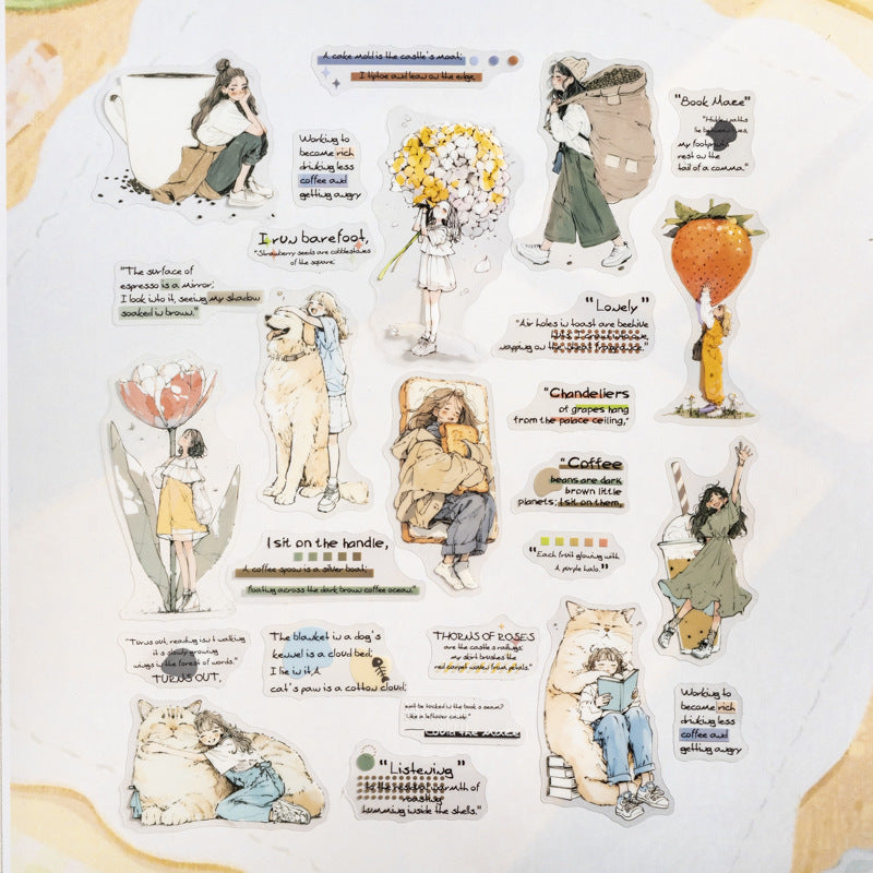 20 Pcs Fantasy Girl PET Stickers DDDSJ