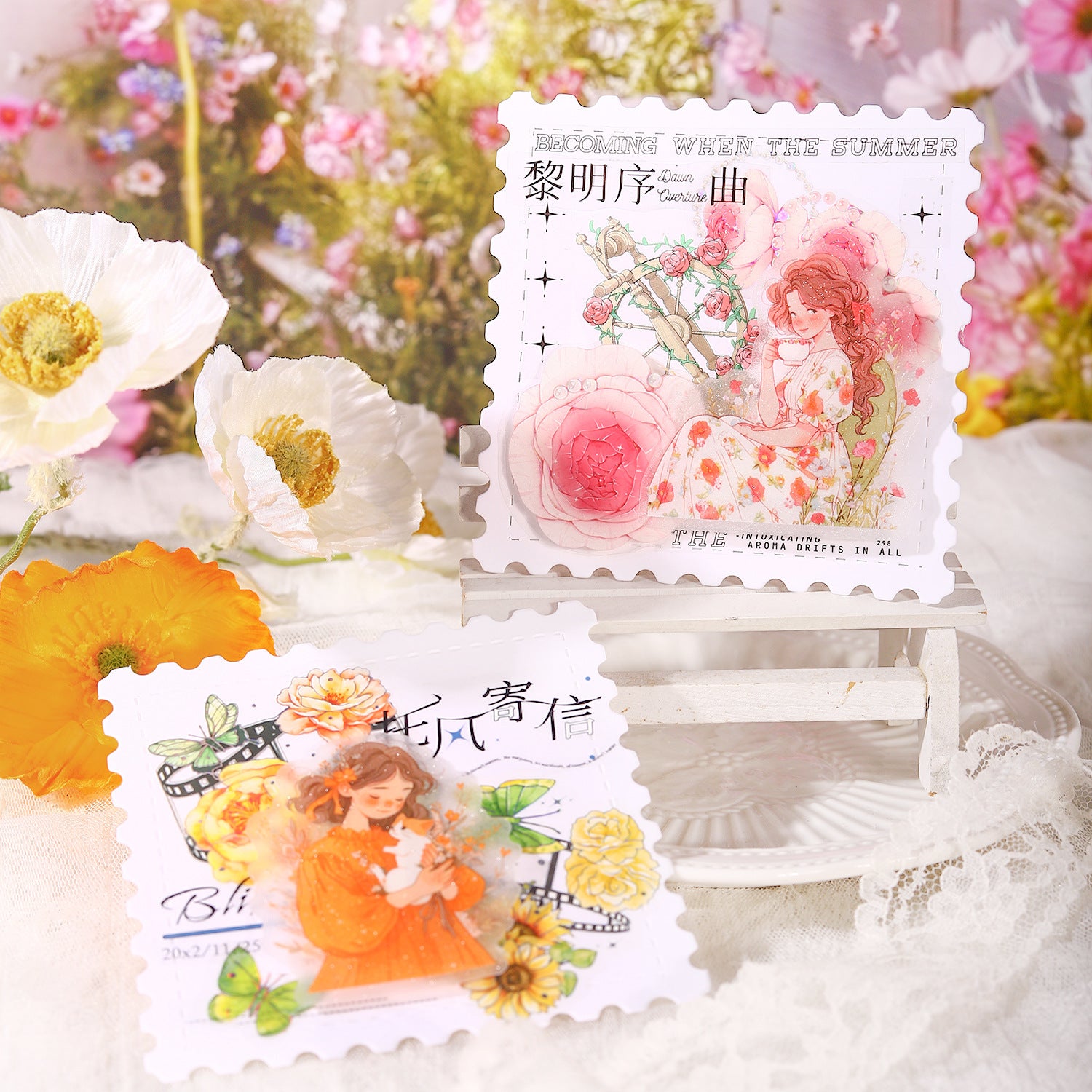 10 Pcs Manor Girl PET Stickers QLZY
