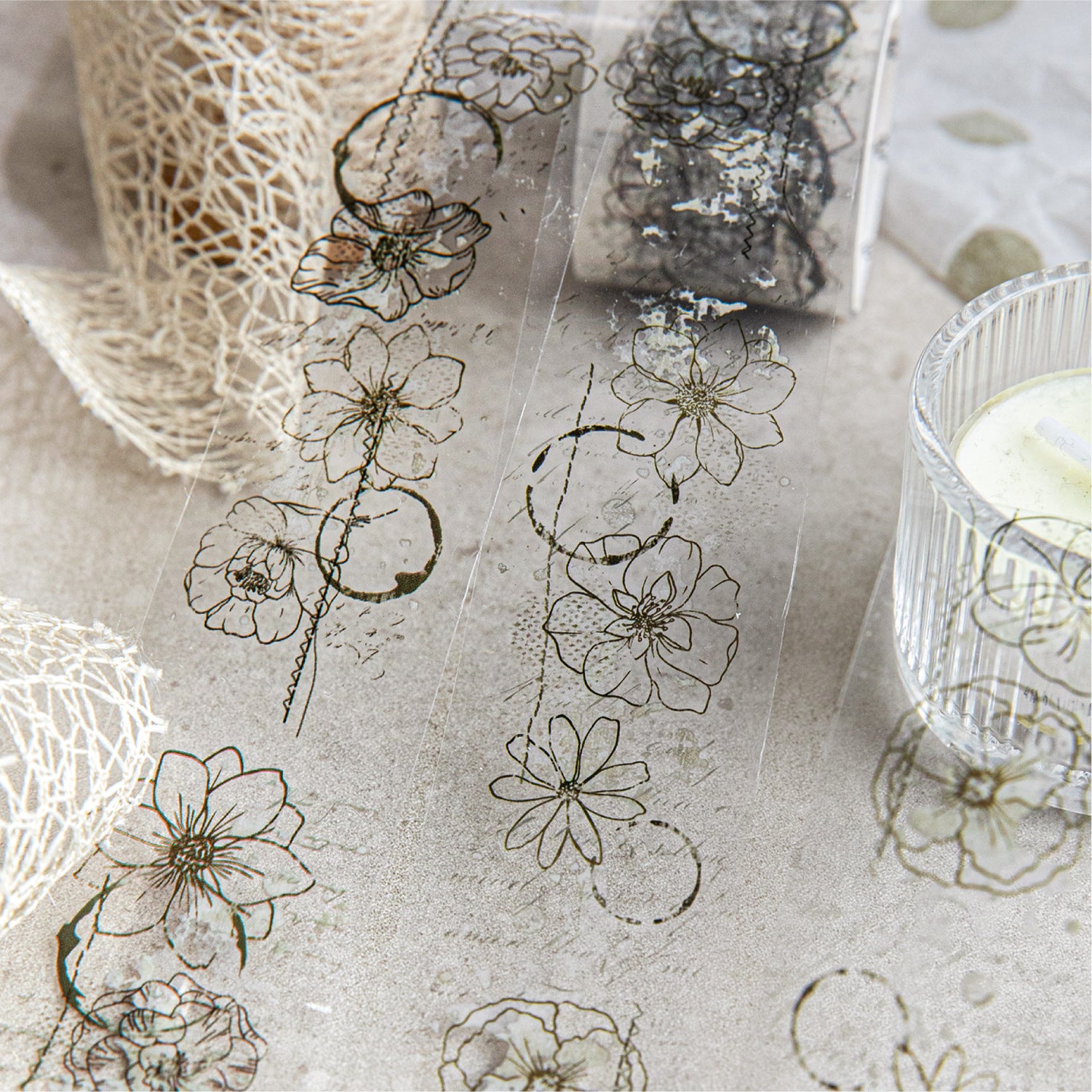 1 Roll Vintage Watercolor PET Tape ZJMH