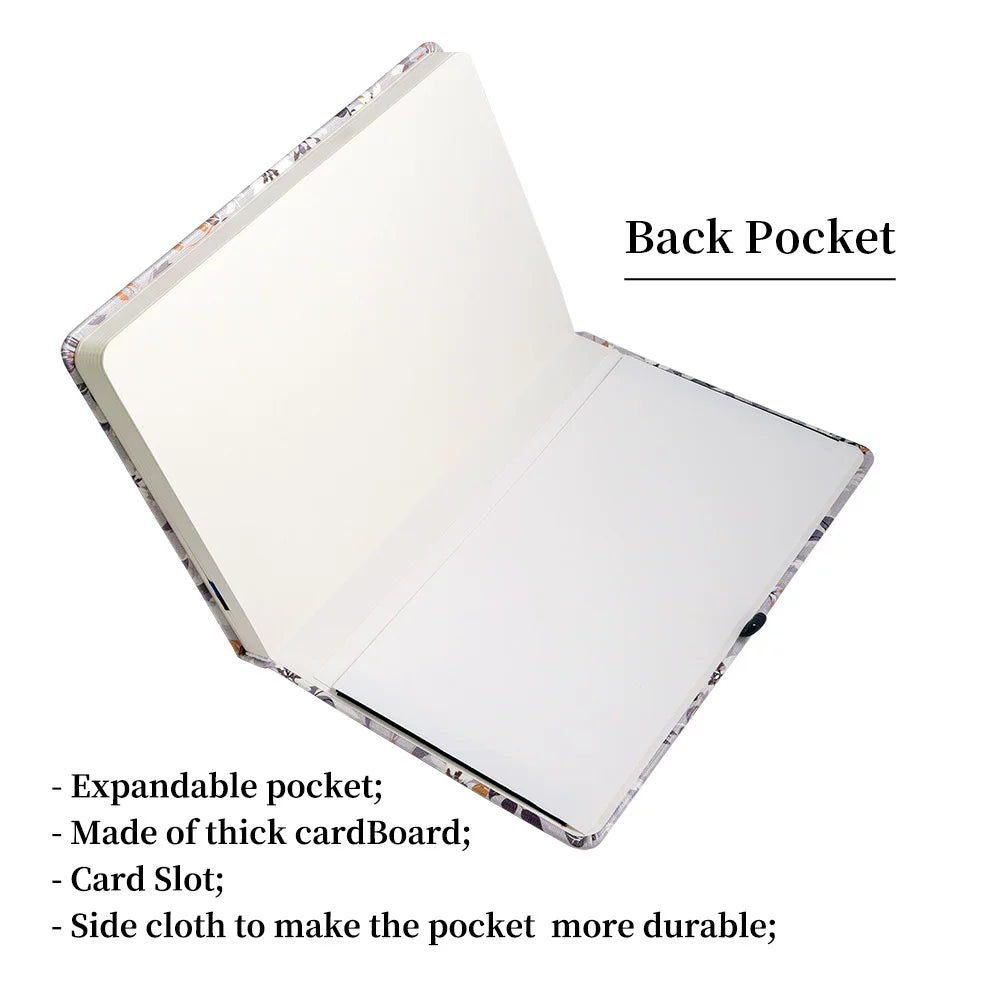 Art Series A5 Hardcover  Notebook - Grey Floral