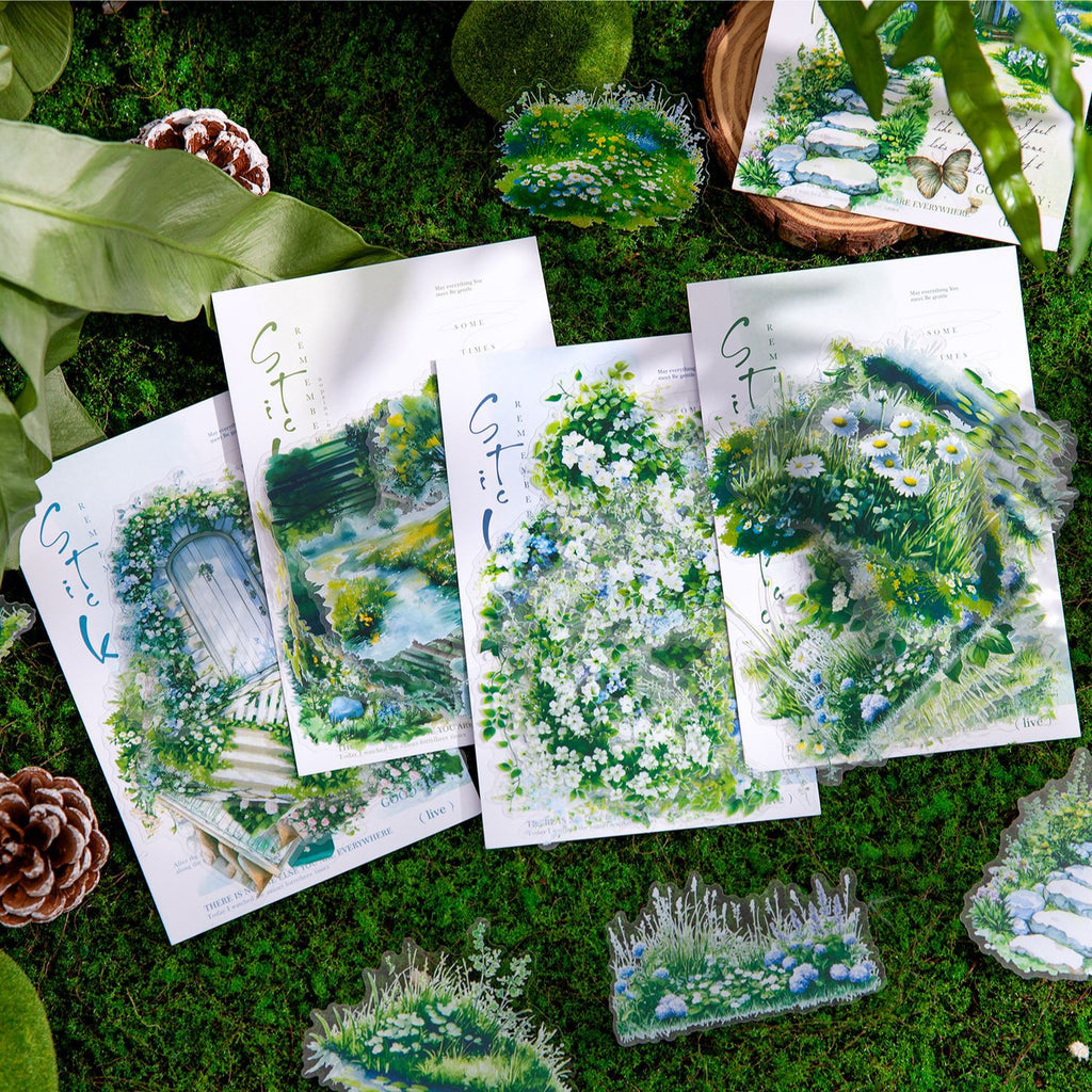 20 Pcs Garden Theme PET Stickers MYDLY