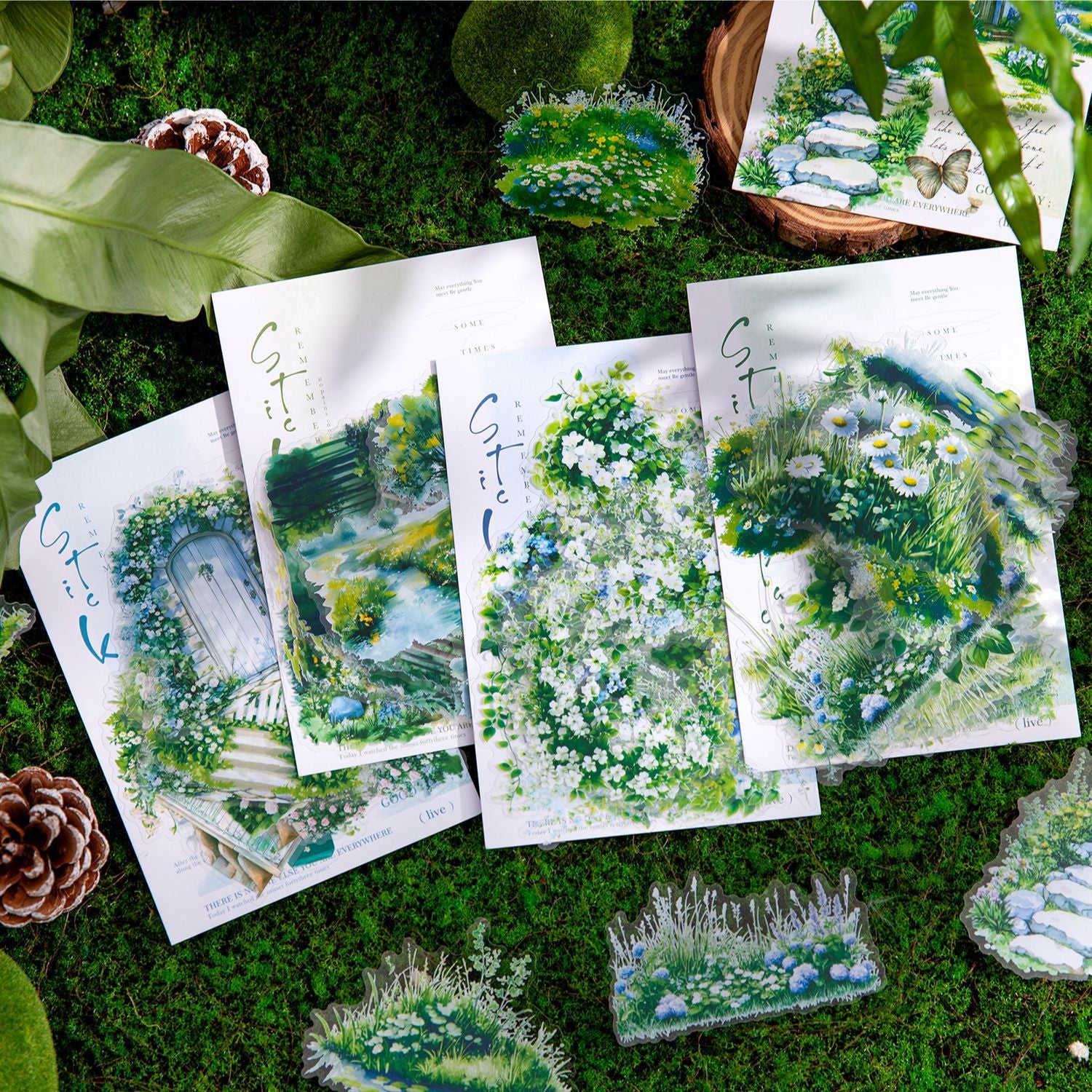 20 Pcs Garden Theme PET Stickers MYDLY