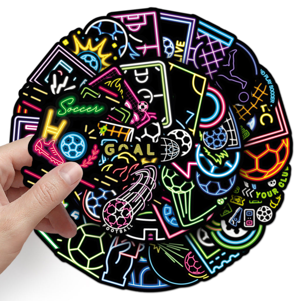 50Pcs Football Theme Waterproof Vinyl Stickers STY15