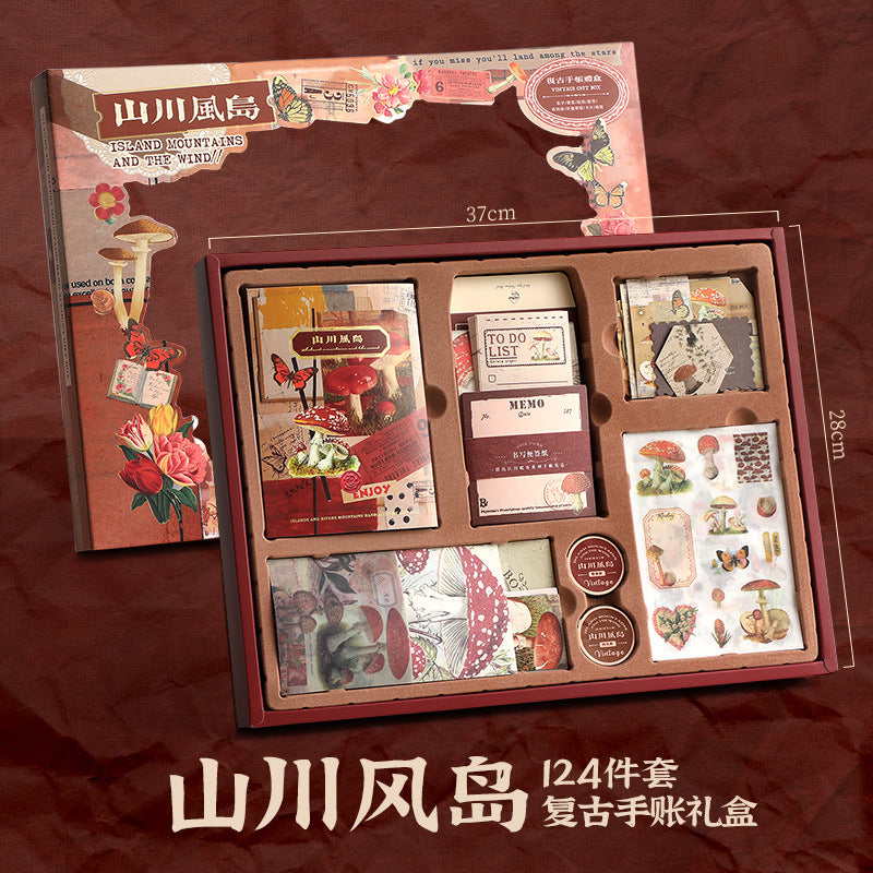 124 Pcs Junk Journal Supplies Gift Set SCXL