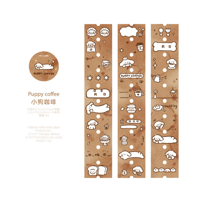 1 Roll Coffee Theme Stickers THeme Tape KFZY