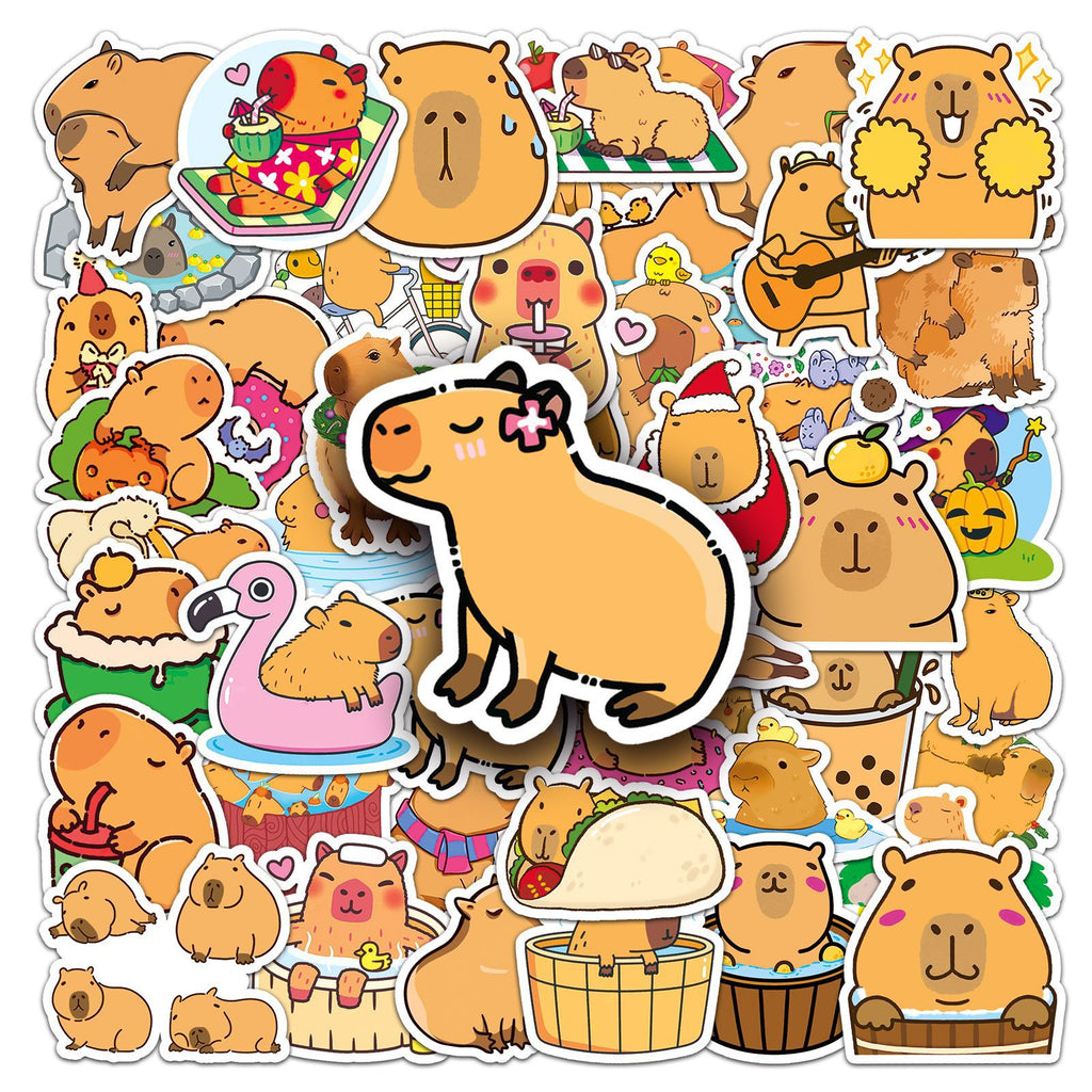 50 Pcs Vinyl Capybara Stickers ST701