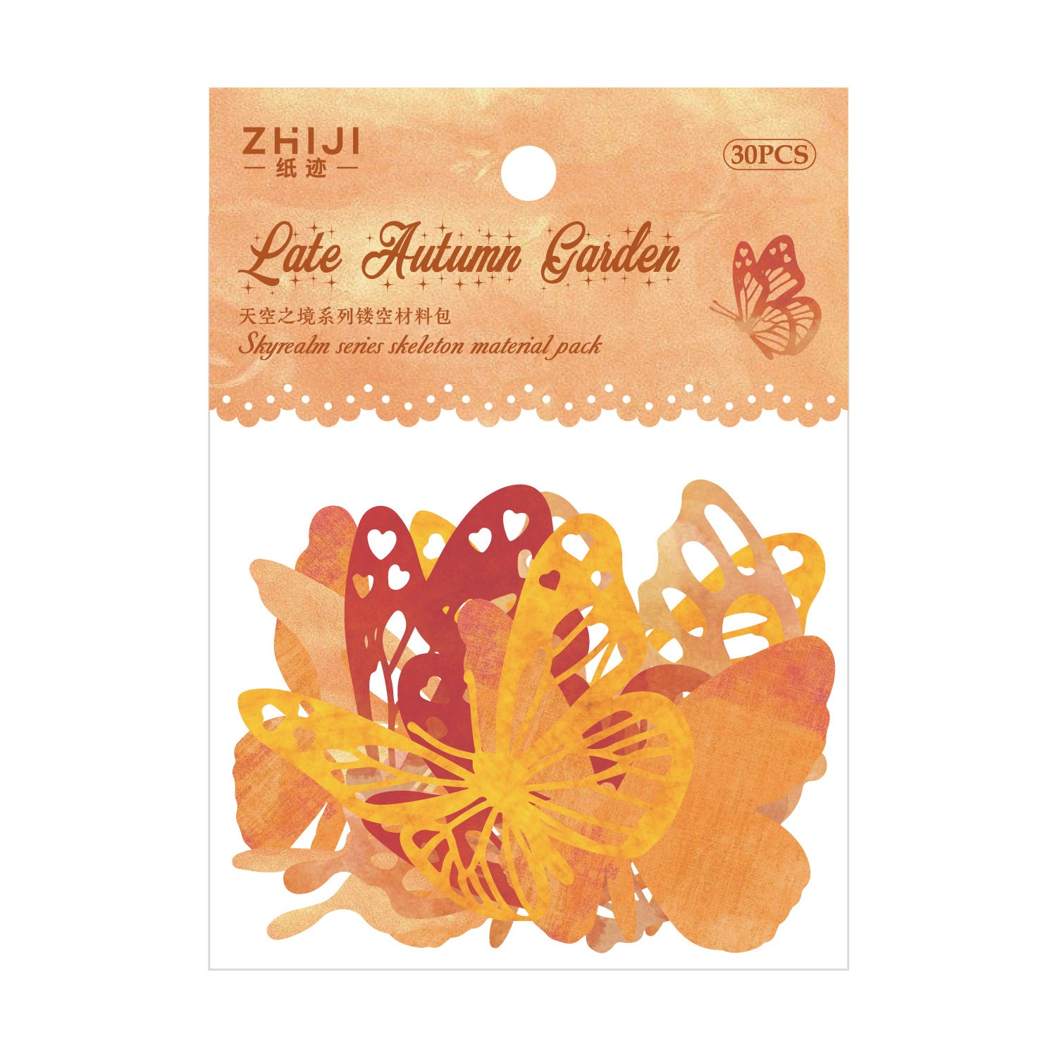 30 Pcs Hollow Cutout Scrapbook Paper TKZJ