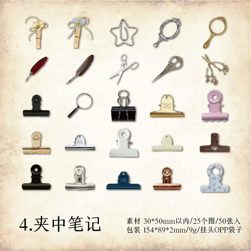 50 Pcs PET Decoration Stickers HJSY