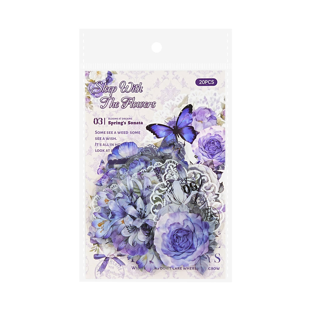 20 Pcs Flower PET Stikers YHGM