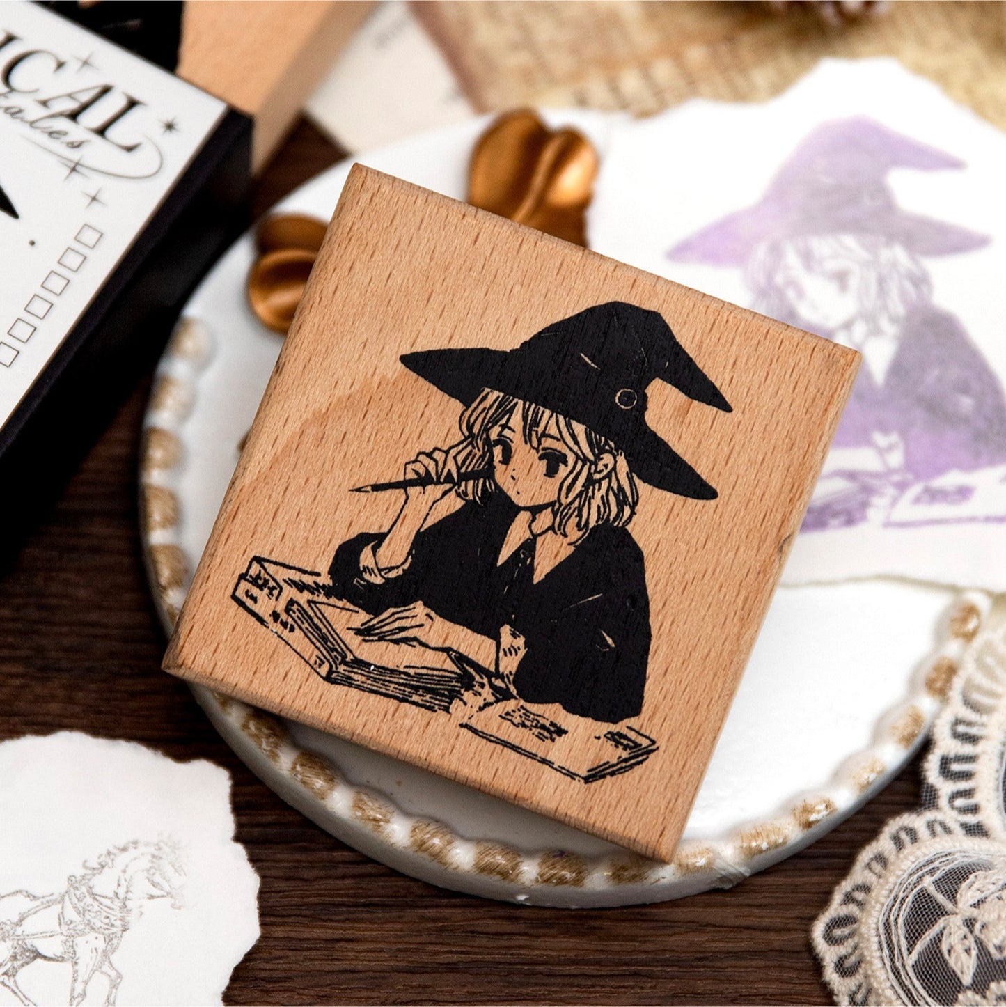 1 Pc Magic Theme Wooden Stamp MFTH