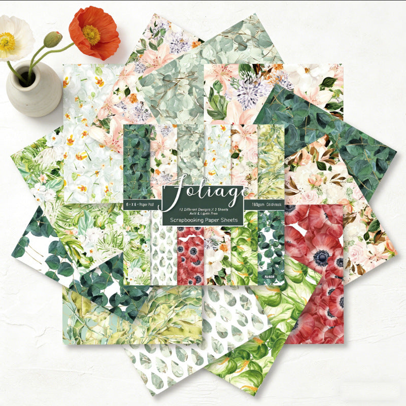 6 inch Leaf Scrapbook Paper Pad SKP609