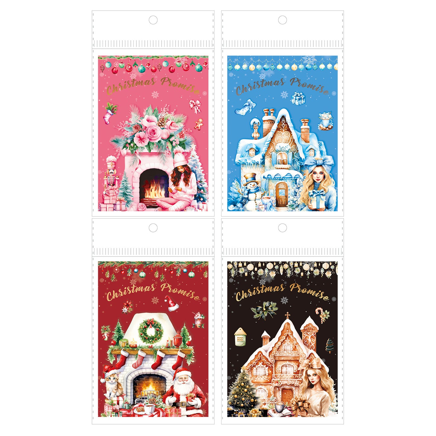 20 Sheets Christmas Themed Stickers Book SDZY