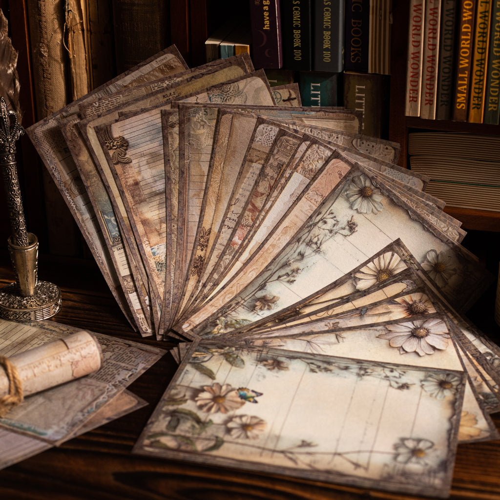 30 Pcs Vintage Letter Scrapbook Paper FGXJ