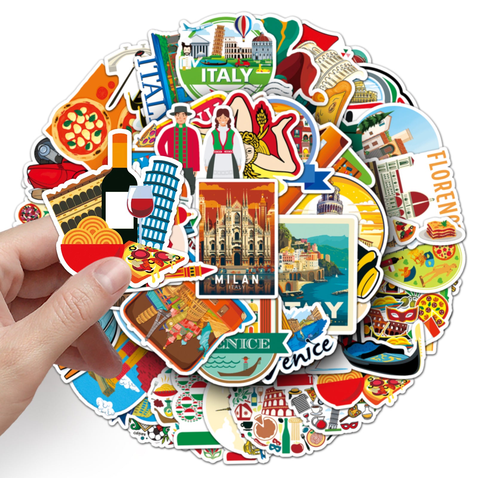 50Pcs Italy Travel Vinyl Stickers TRV07