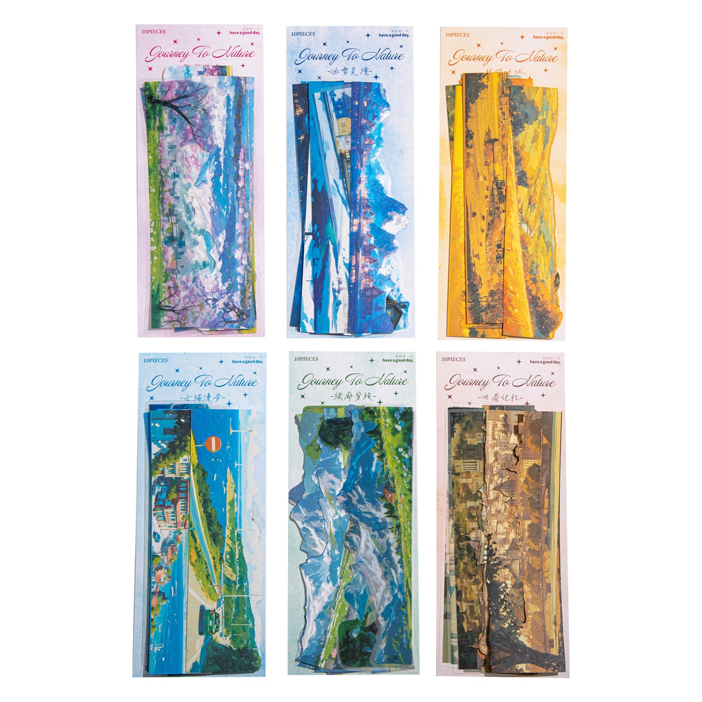 10 Pcs Seasonal Mountain Landscape PET Stickers ZRZL