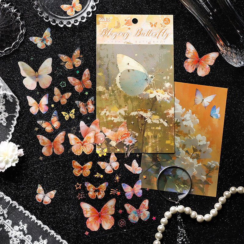 4 Sheets Glitter Butterfly PET Stickers SSDY