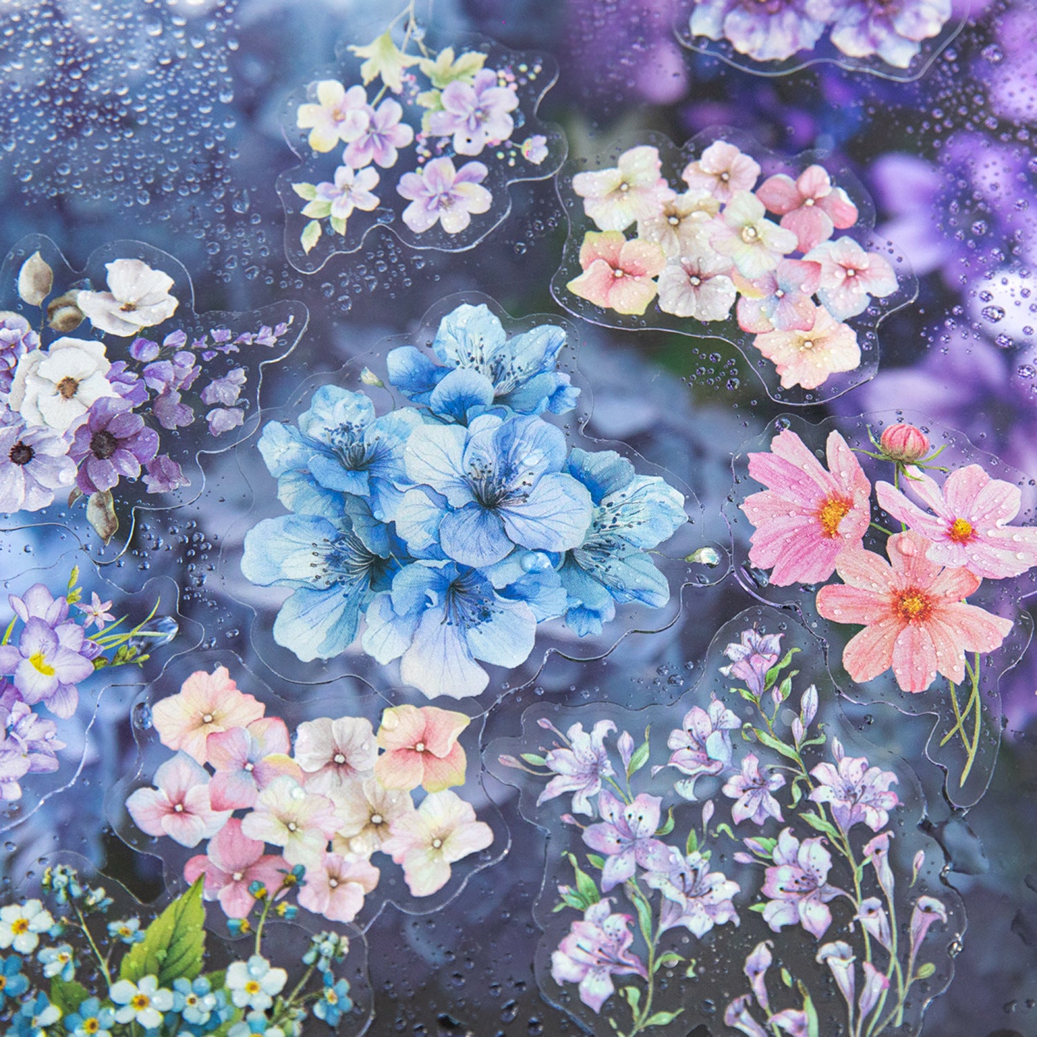 40 Pcs Flower PET Stickers LMHD