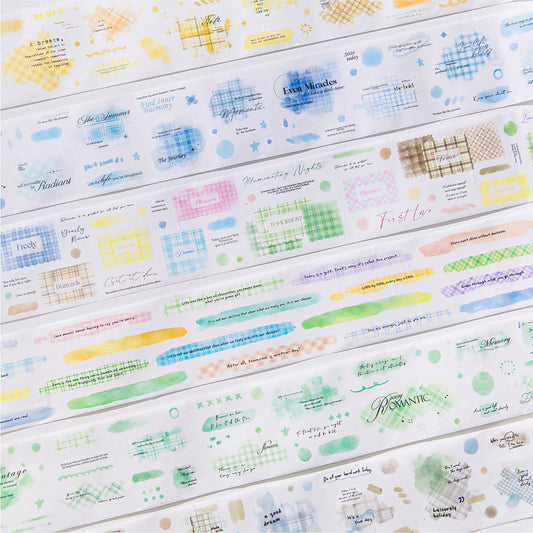 1 Roll Watercolor Grid Washi Tape CSGWP